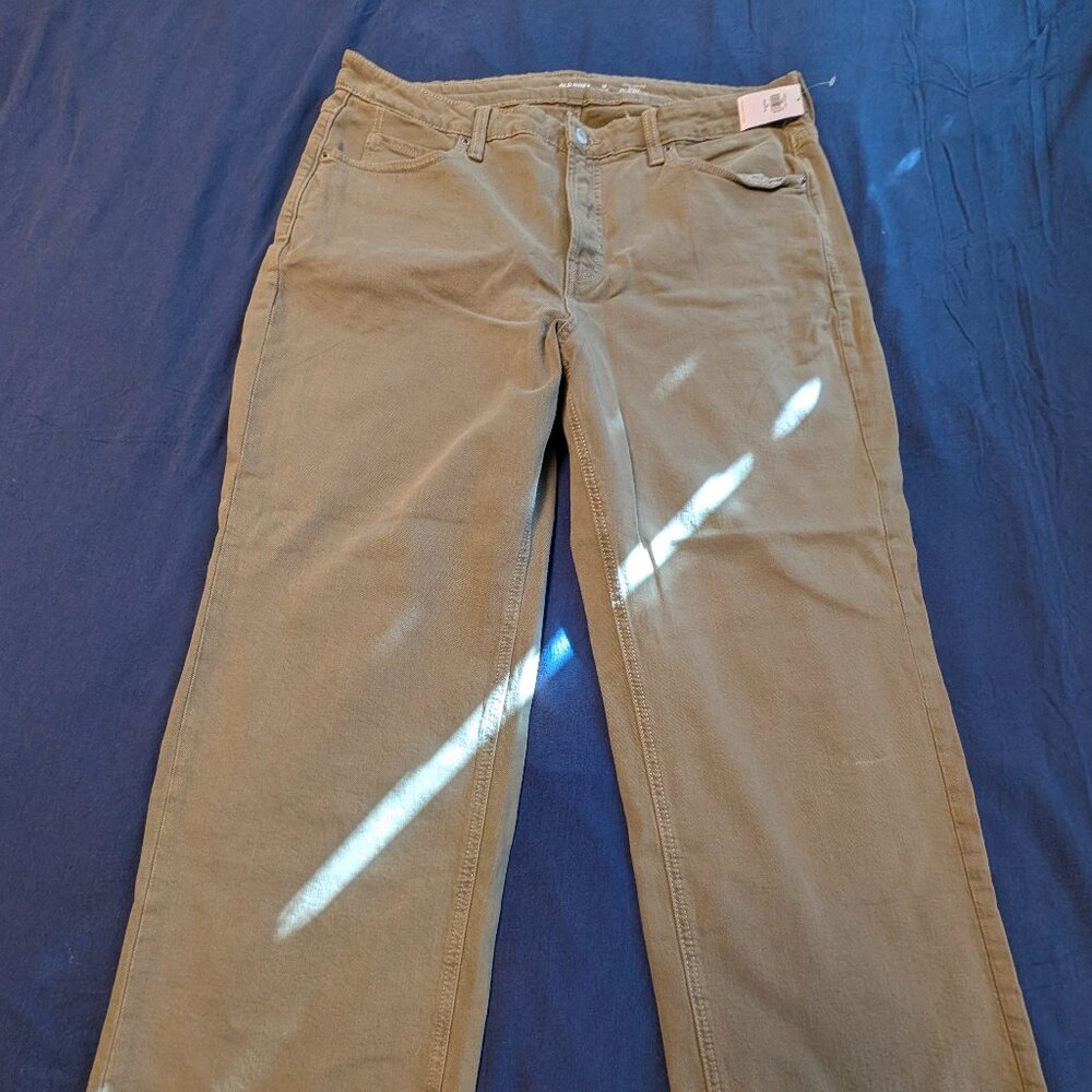 Old Navy Sky-Hi Green Wide Leg Pants | Extra High Rise Curvy | Size 16 Petite